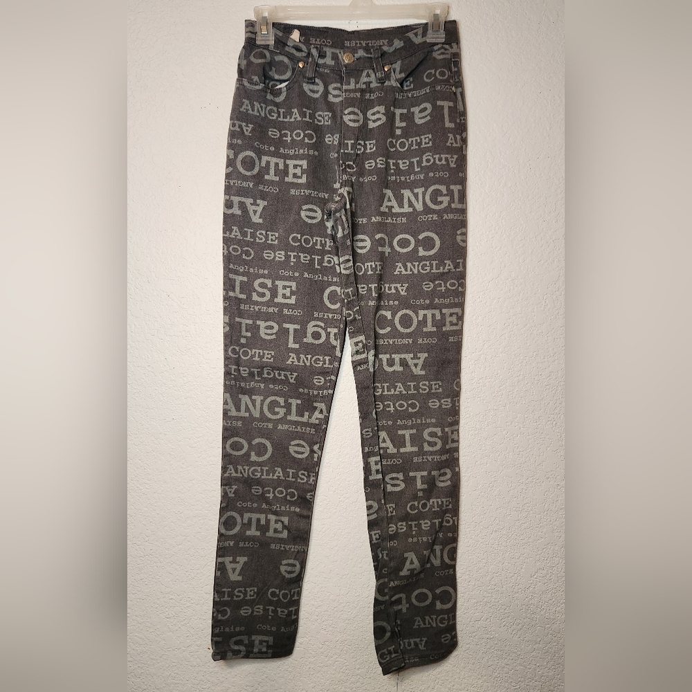 Cote‎ Anglaise French Gray Jeans with Cote Anglaise Words, Size 38 (US 6)